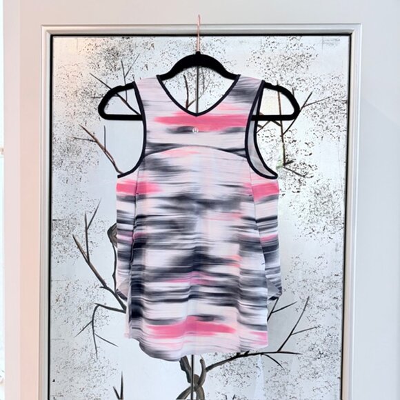 Lululemon XS Run Split Singlet Mirage Deep Indigo Watercolor Print Gym Tank Top - Picture 3 of 12